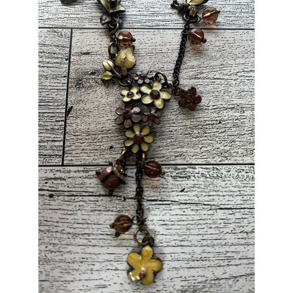 Vintage Lia Sophia Honey Suckle Necklace Retired Pink/Yellow Floral Flowers - Picture 5 of 5